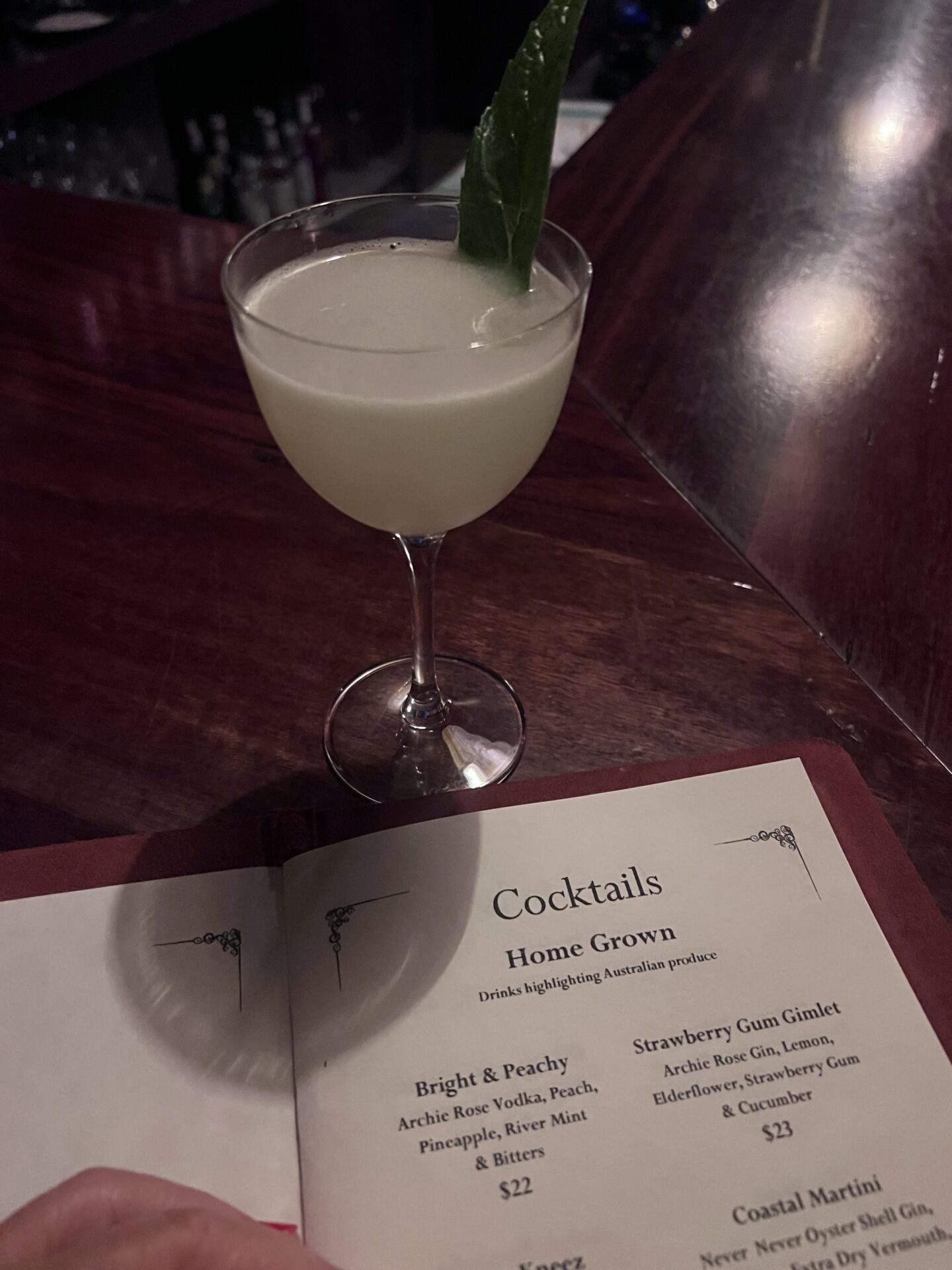 Strawberry Gum Gimlet Cocktail